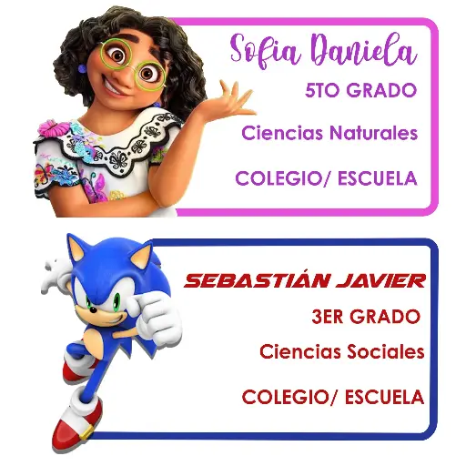 Etiquetas personalizadas para cuadernos